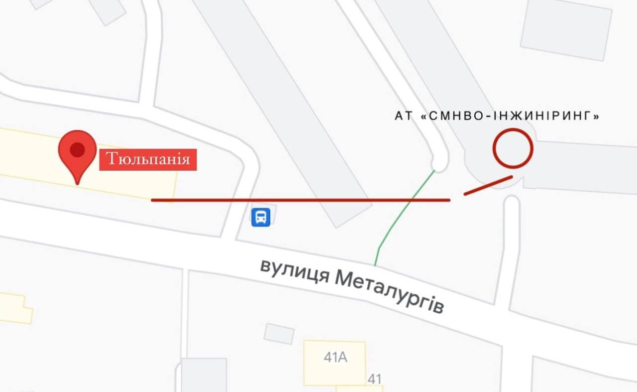 Карта: вулиця Металургів, 2